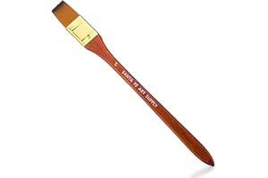 Santa Fe Supply Artist Paintbrush 1 Inch Flat. Acrylic Oil Watercolor & Face Paint. Long Handle Brush