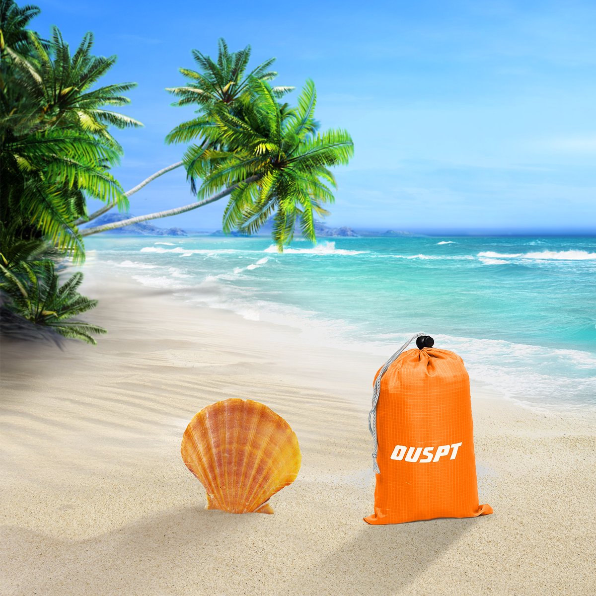 OUSPT Outdoor Beach Blanket, Waterproof Ground Cover, Compact Lightweight Pocket Blanket, Sand Proof Picnic Mat for Travel, Hiking, Camping - Oversize Picnic Blanket