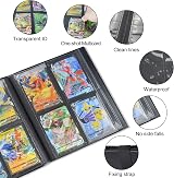 JUSONEY Trading Card Binder Album Folder - 4 Pocket, 160 Cards, MTG TCG Sports view 3