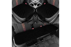surpassme Car Seat Covers Universal Seat Covers for Car Accessories with Storage Pockets, Car Front Seat Covers and Rear Bench Coverfor Automotive, SUV, Truck, and Van(Black)