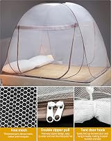 QWORK Mosquito Net for Bed 150x200x150cm Pop Up Foldable Double Door view 3