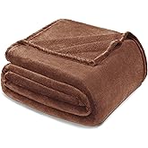 Exclusivo Mezcla Fleece Blanket King Size for Bed, Super Soft and Warm, All Season, Cozy, Plush, Lightweight, 90x104 Inches, Brown