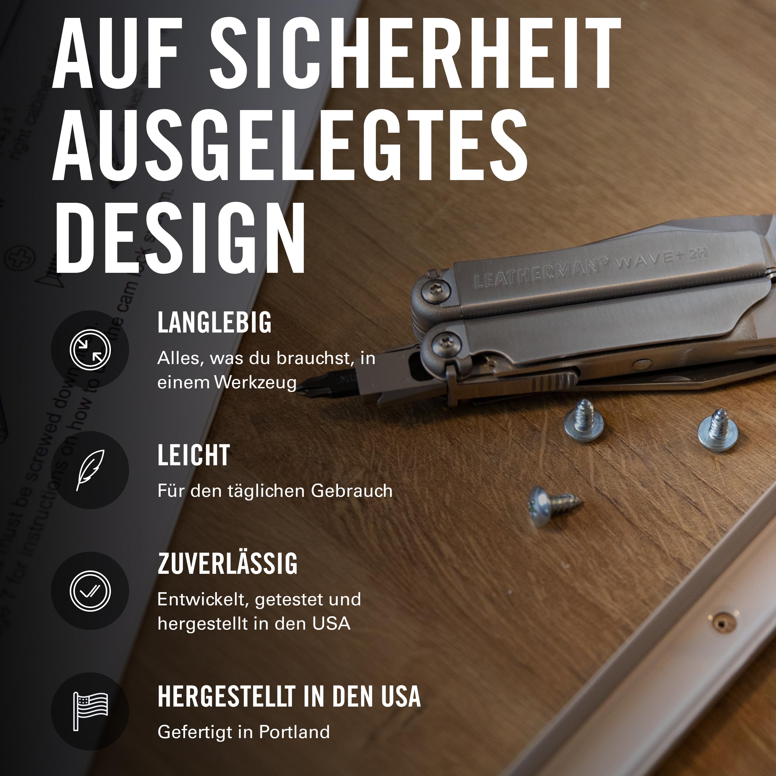 Leatherman 2H Wave+ Multi-Tool - 18-in-1 Hochleistungs-Edelstahlwerkzeug mit Klingen, Zangen und Drahtschneidern - Camping Zubehör - Edelstahl 4
