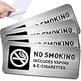 No Smoking Sign No Vaping Sign for Home Business Metal Self Adhesive No Smoking Signs Industrial Warning Signs for Office Out