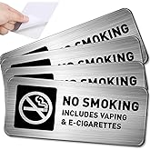 No Smoking Sign No Vaping Sign for Home Business Metal Self Adhesive No Smoking Signs Industrial Warning Signs for Office Out