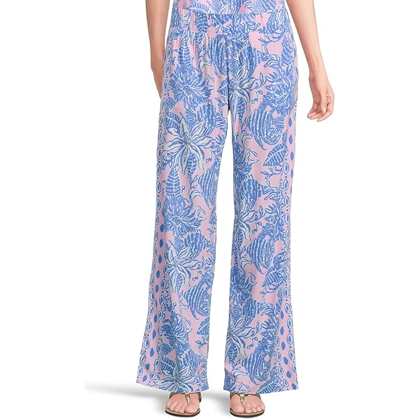 Lilly Pulitzer Women's Vianna Silk Palazzo, Sunkissed Pink Breezy