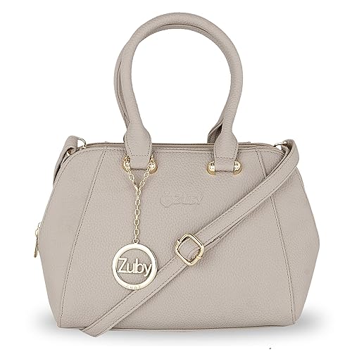 Zuby Womens Beige Solid Satchel Bag