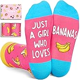 HAPPYPOP Fruit Gifts Socks for Girls - Banana Strawberry Pineapple Avocado Socks for Kids