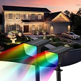 FZYGTSL Solar Outdoor Spotlight Light for Trees，Garden, Patio&amp;Path | Fixed-Color/RGB Dual Modes, Outdoor Ip67 Waterproof Rating, Rust-Resistant&amp;Ultra-Long 12-Hour Illumination（2 Pack)