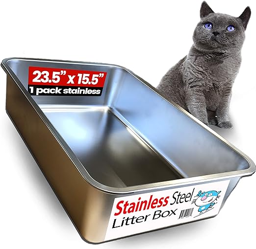 iPrimio Ultimate Stainless Steel Cat XL Litter Box Never Absorbs Odor