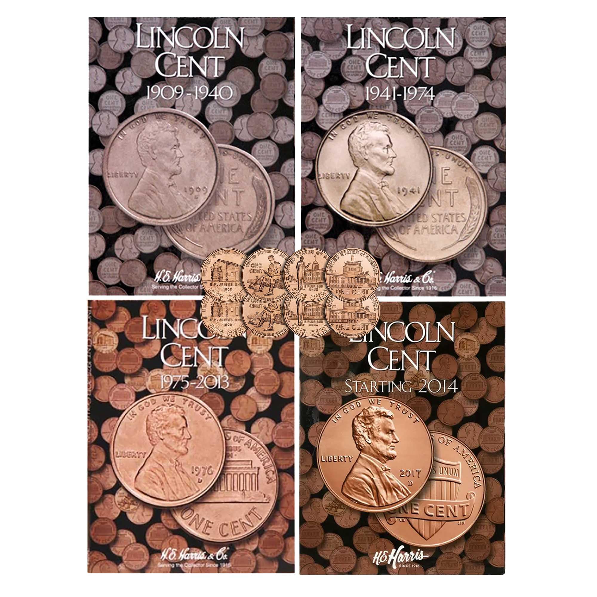 Photo 1 of 2009 P, D 8 Coin Lincoln Commemorative Penny Set with Lincoln Penny Book Set 1909-Present Cent Uncirculated