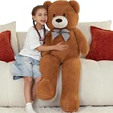 MorisMos Giant Brown Teddy Bear 4 Feet, Large Stuffed Animal Bear Plush | Classic Teddy Bear Gift for Baby Shower Decorations, Large Plush Bear for Girlfriend Boyfriend Birthday Present