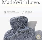 Qomfor Hot Water Bottle 2L with Soft Fleece Cover Dark Grey view 3
