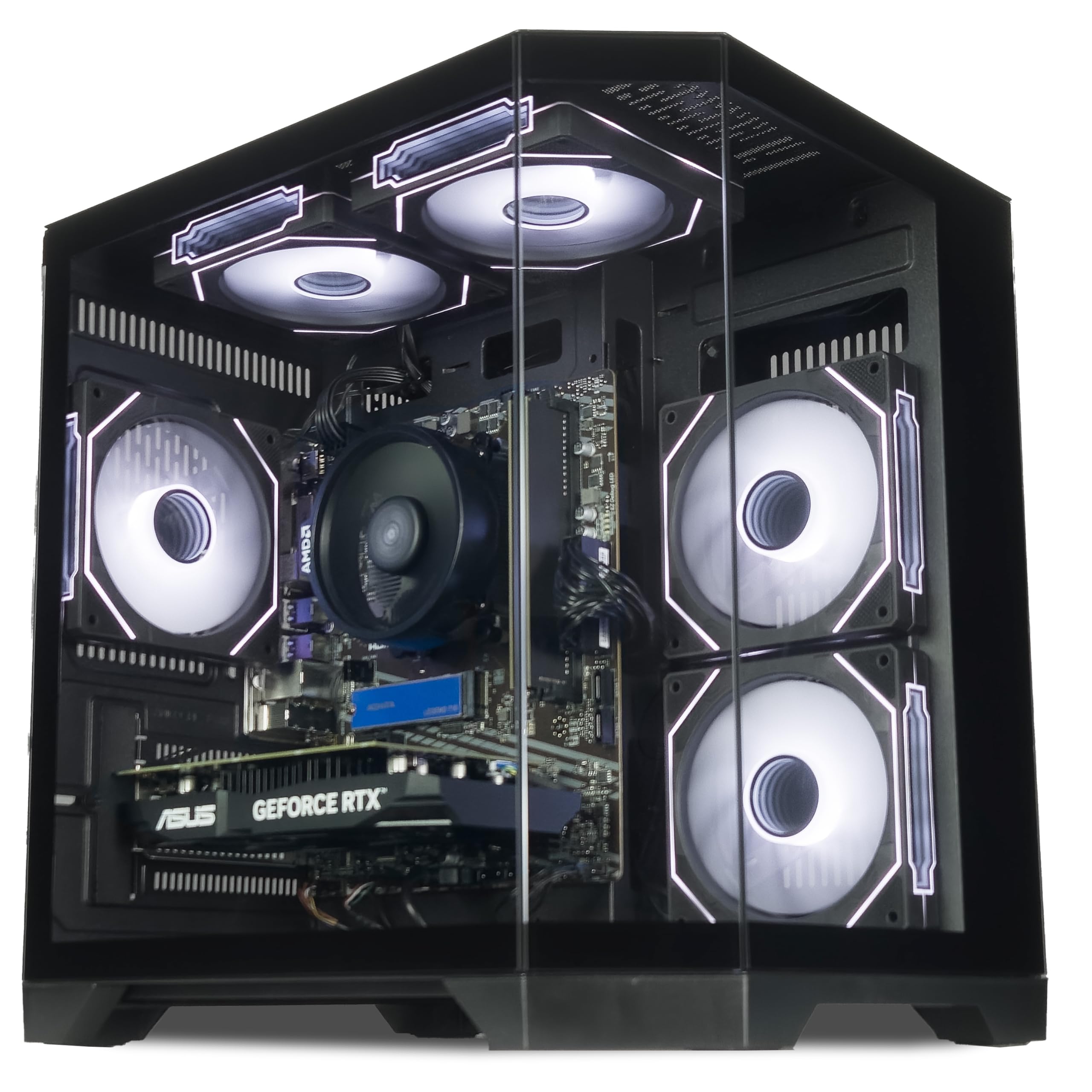 Ionz Gaming Pc 2025 - Internal Component Layout Showing Rtx 5060 And Cable Management