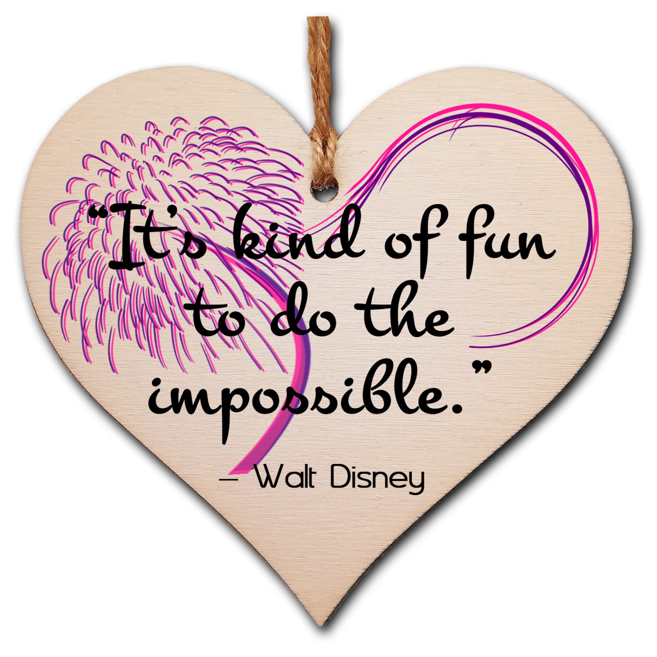 Inspirational Wooden Heart Sign – Hanging Home Decor with Uplifting Message – Great Gift for Her, Bedroom, Office, or Hallway