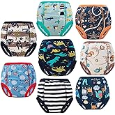 MooMoo Baby 8 Packs Potty Training Pants Cotton Absorbent Training Underwear for Toddler Boy and Girls 2T-9T