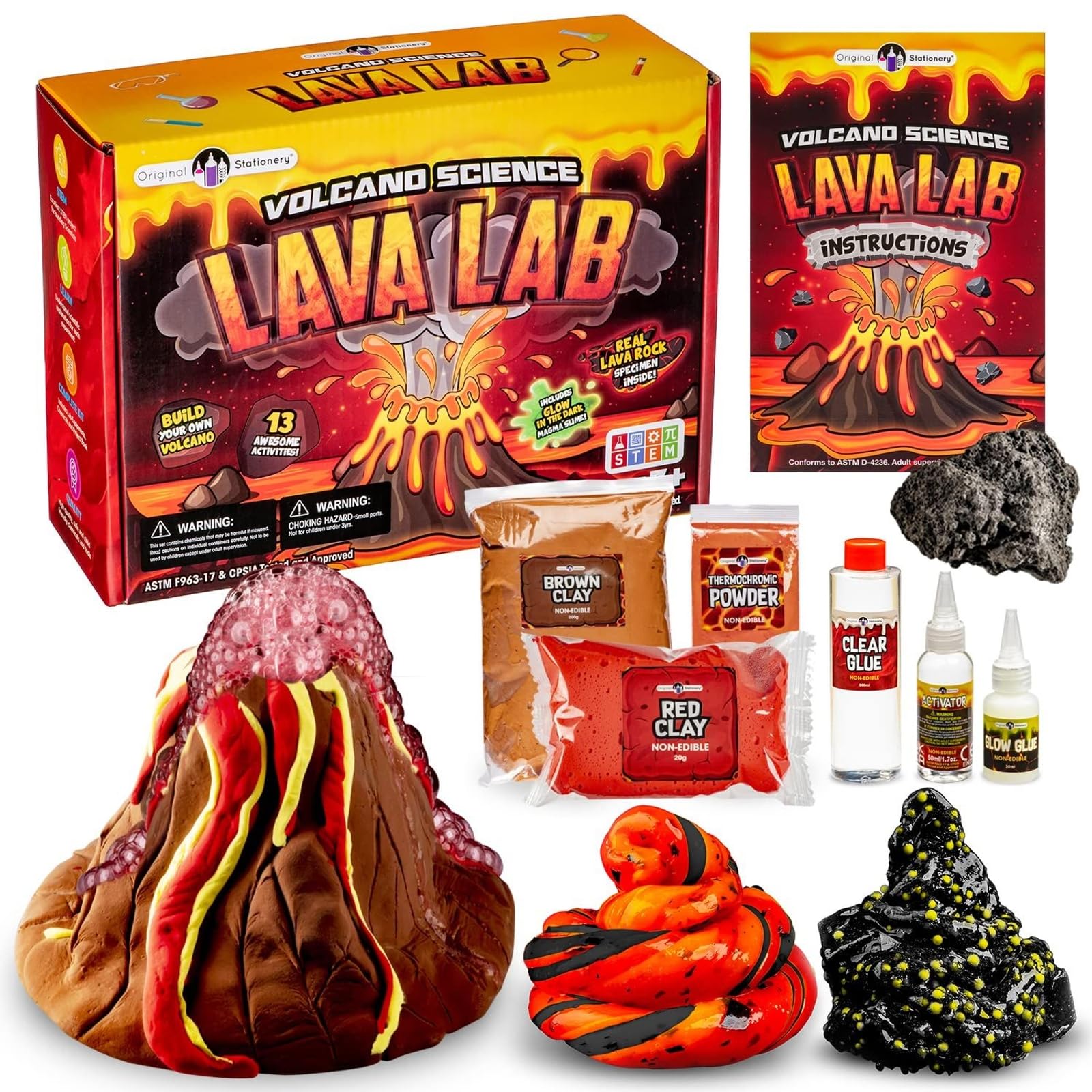 Original Lava Science Slime Kit - Fun Science Kits for Kids Age 8 to Create Volcano Toy, Slime and Make Science Experiments