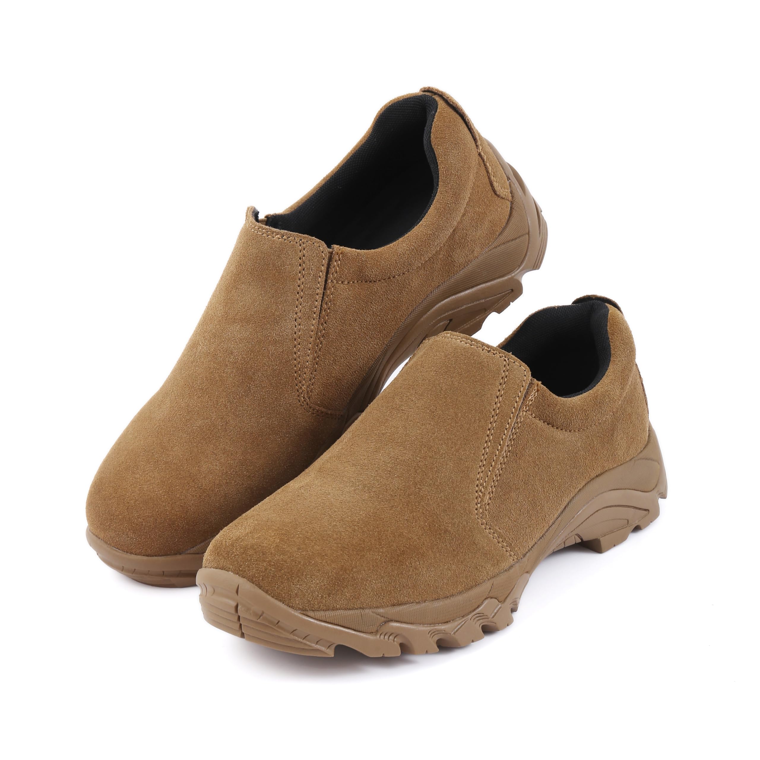 Photo 1 of R RUNFUN Men's Leather Slip-on Shoes, Lightweight Comfortable Versatile Stylish Loafers with Steel Shank(RF2404-4CA,Size10)