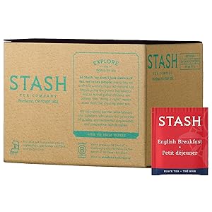 Stash Tea English Breakfast Black Tea 100 Count Box of Tea Bags in Foil