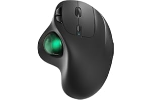 Nulea M501 Wireless Trackball Mouse, Rechargeable Ergonomic, Easy Thumb Control, Precise & Smooth Tracking, 3 Device Connecti
