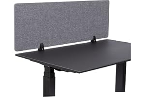 S STAND UP DESK STORE Stand Up Desk Store ReFocus Raw Clamp-On Acoustic Desk Divider Mounted Privacy Panel to Reduce Noise and Visual Distractions (Castle Gray, 47.25" x 16")