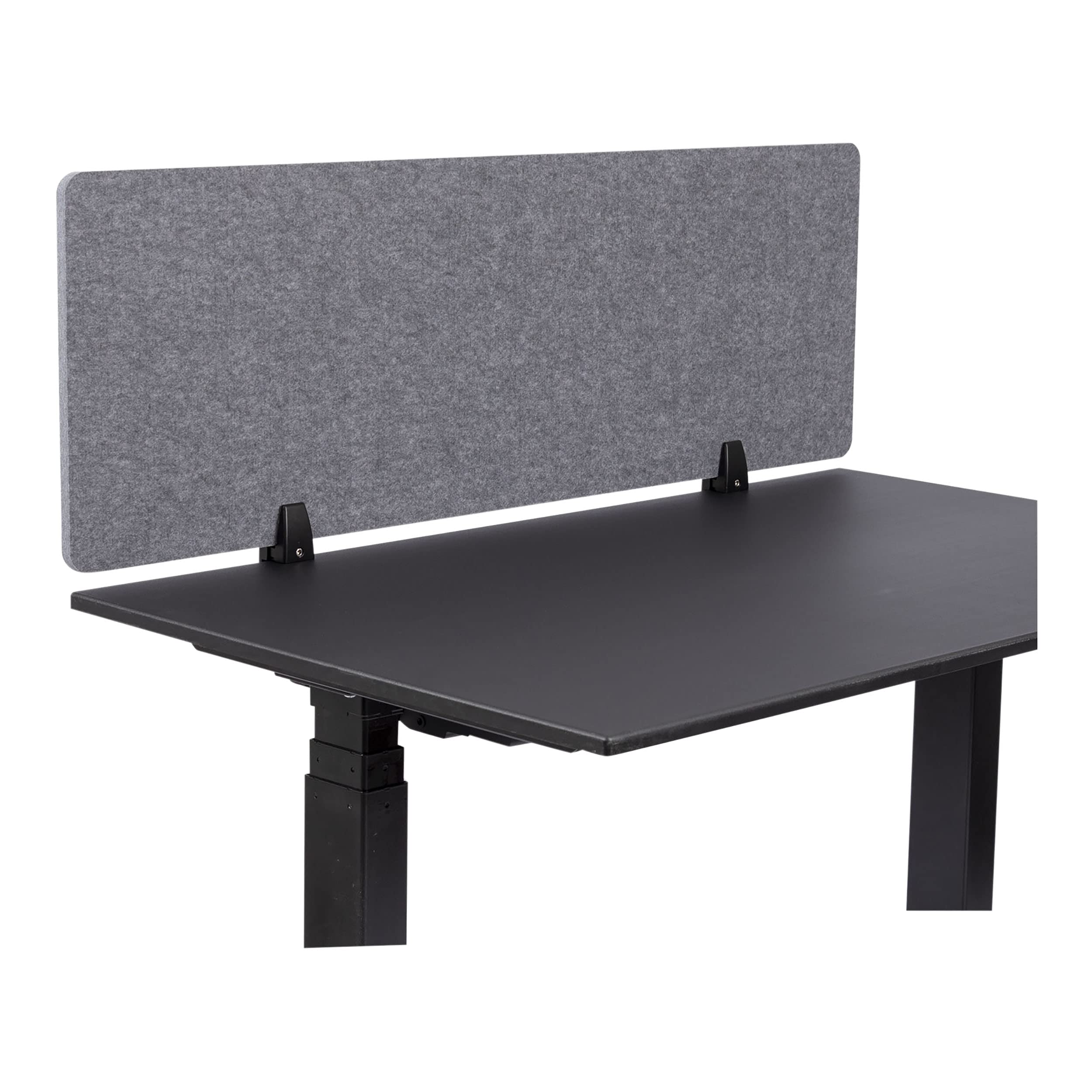 Photo 1 of Stand Up Desk Store ReFocus Raw Clamp-On Acoustic Desk Divider Mounted Privacy Panel to Reduce Noise and Visual Distractions (Castle Gray, 47.25" x 16")