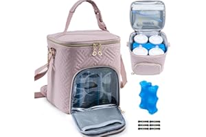 SFYBYHEART Mam Breastmilk Cooler Bag with Ice Pack for 4 Bottles - See-through Breast Pump Bag for Baby Bottles 4oz-9oz