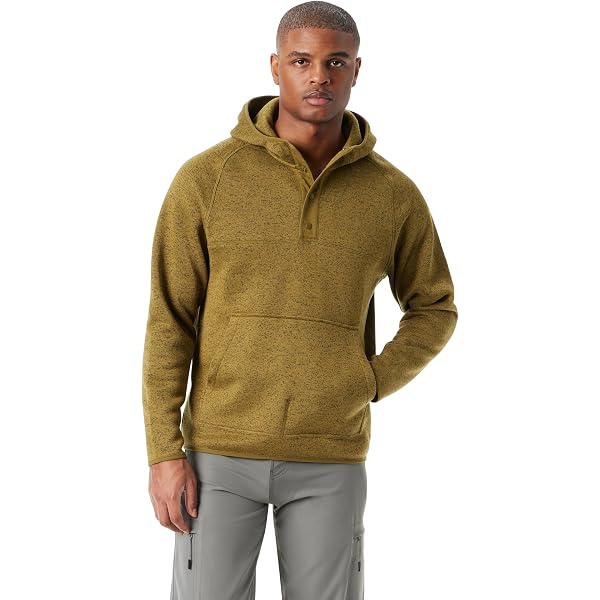 BASS Outdoor Men's Convertible Hoodie Pullover Sweater with 1/4