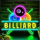 dipomy Billiards Neon Sign for Wall Decor Dimmable Billiards Neon Lights for Game Room Party Pub Bar Billiard Club Bedroom Man Cave Decor Billiards Lovers Gift
