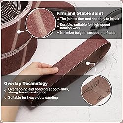 HARFINGTON 4 x 24 Inch Sanding Belts, 24 Pcs 80