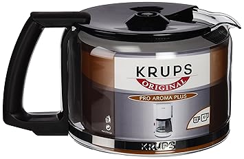 Krups F03442 Glaskrug Espresso-/Kaffeemaschinenzubehör mit Deckel, 10 Tassen, schwarz