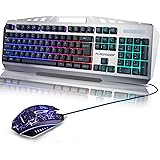 FLAGPOWER Backlit LED Wired Gaming Keyboard / Mechanical Feeling Keyboard with Adjustable Backlight USB Wired Illuminated Computer Keyboard for PC Games Office