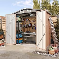 Aoxun 6'x4' Outdoor Metal Storage Shed with
