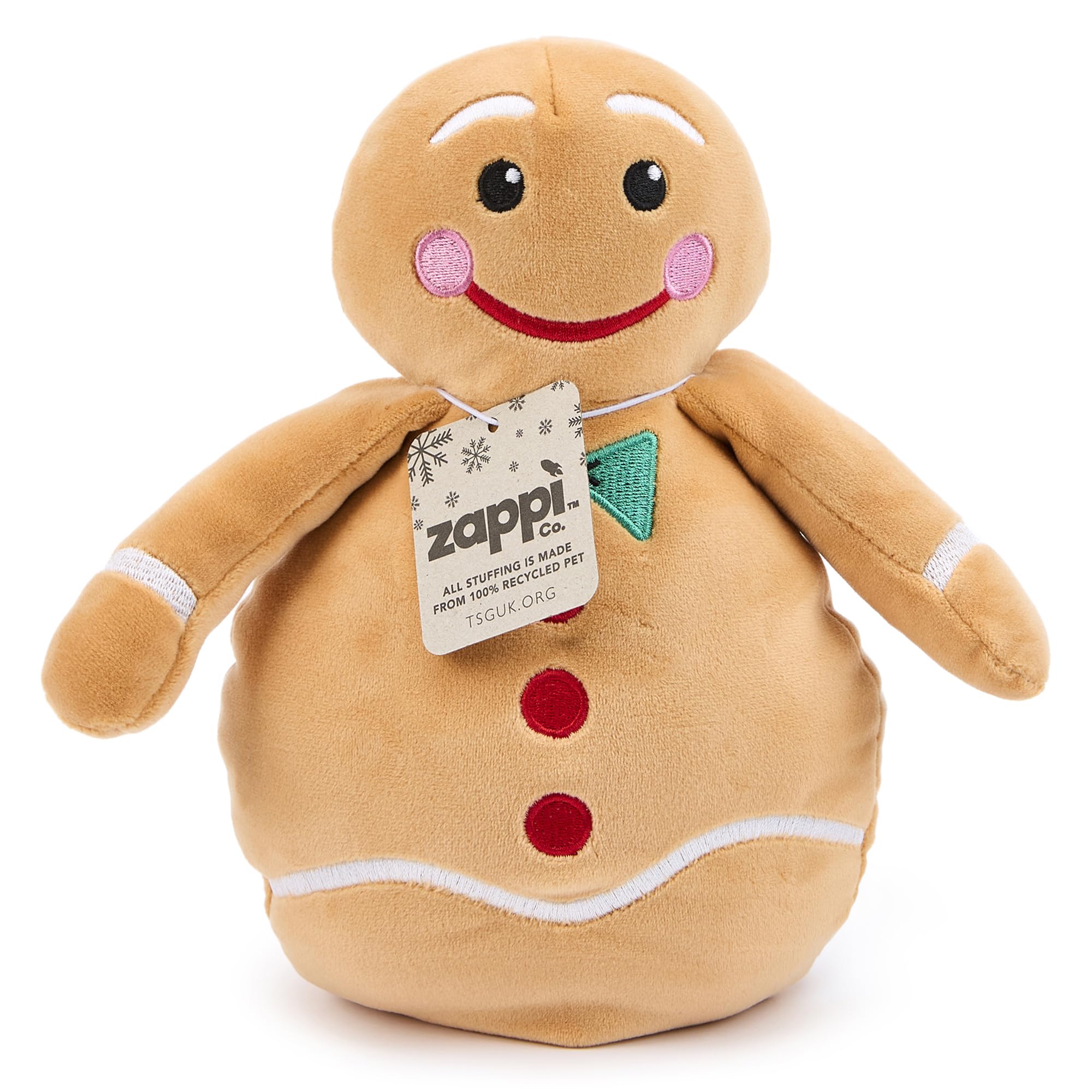 Zappi Co Gingerbread Man Plush Toy – Soft and Cuddly Christmas Gingerbread Man Decoration (25cm height), Perfect for Festive Decor, and Stocking Fillers
