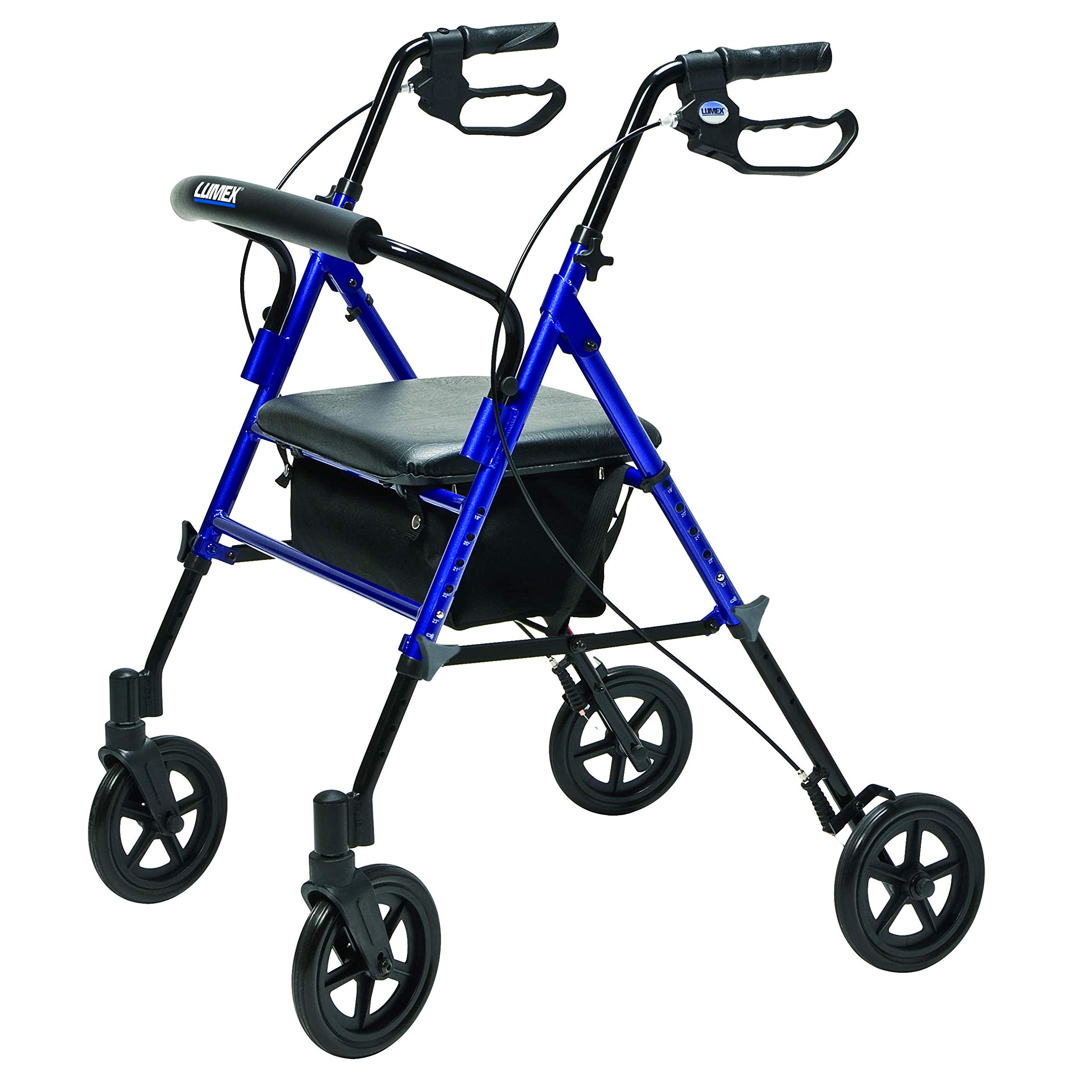 Lumex Set n' Go Wide 2-in-1 Height-Adjustable Rollator, Blue, RJ4718B
