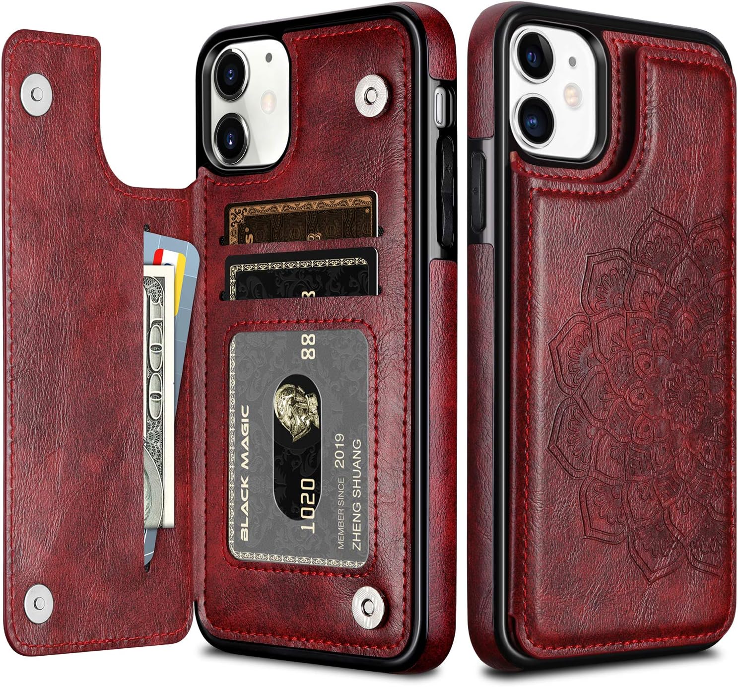 HianDier Wallet Case for iPhone 11 6.1-inch Slim Protective Case with Credit Card Slot Holder Flip Folio Soft PU Leather…
