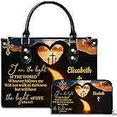 NAREDA Personalized Christian Leather Handbag For Women, Bible Purse, Religious Bags Christian Gift For Women Her, Jesus Bag