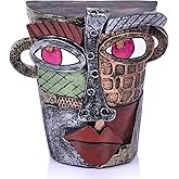 oliruim Unique Face Abstract Art Sculpture, Home Colorful Decor Statue for Modern Eclectic, TV Stand Accent, Coffee Table, Sh