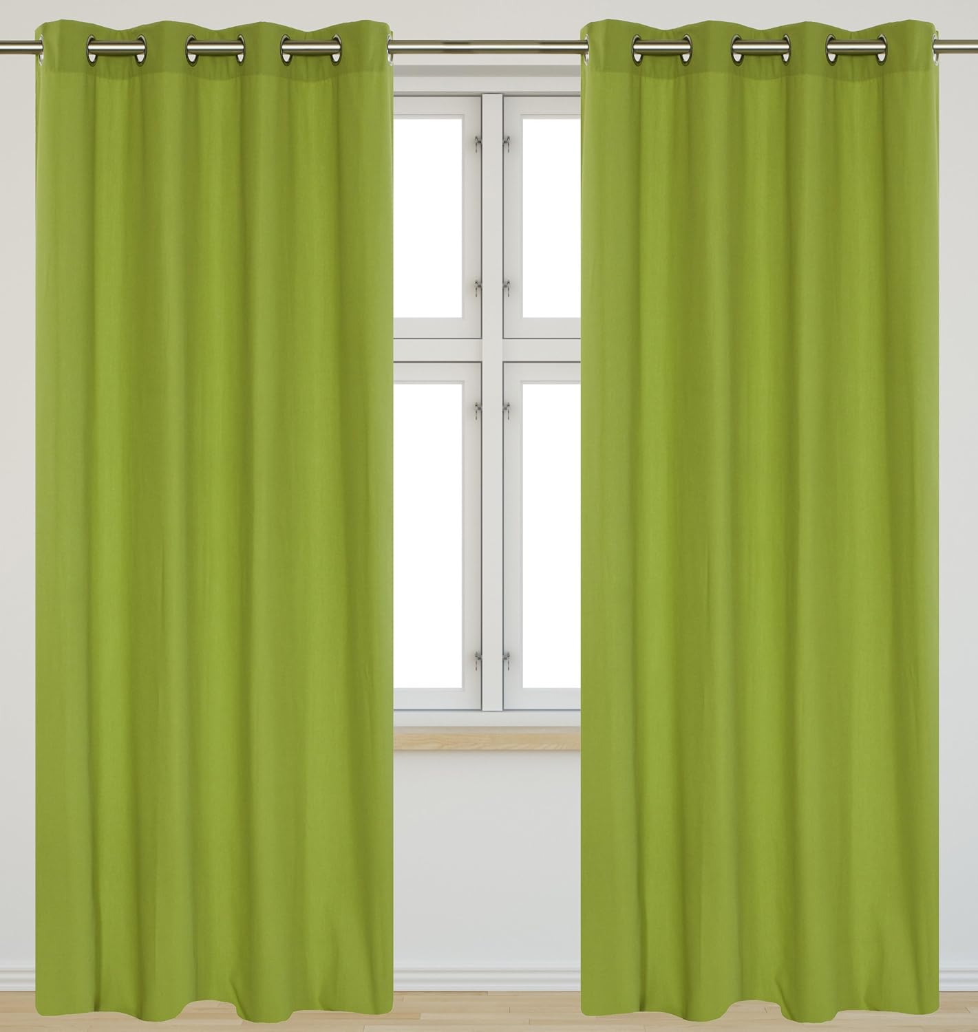 Amazon Com Lj Home Fashions Karma Cotton Like Grommet Curtain