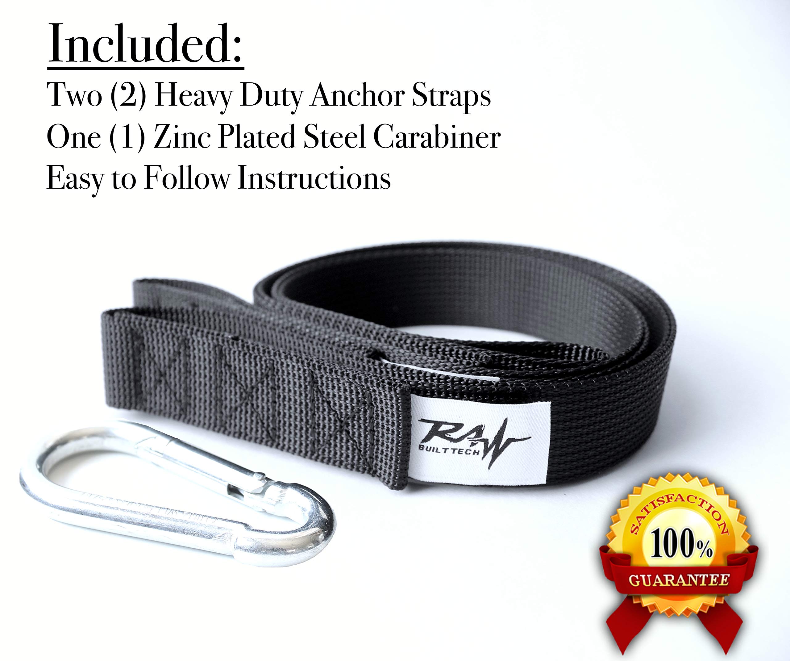 RAW Built Tech Battle Rope Anchoring Strap Kit Fast + Easy Home Gym