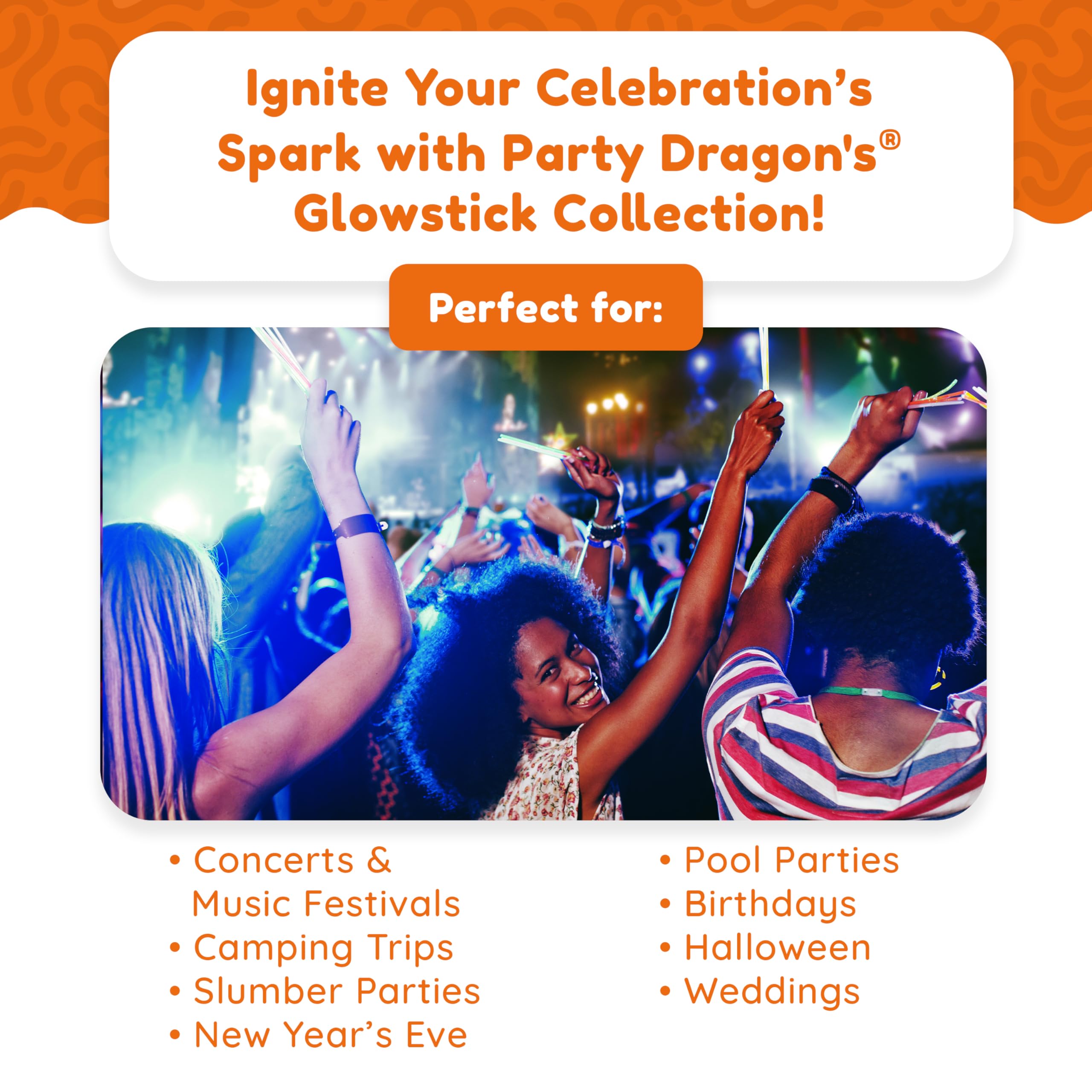 Glow Fever Glowsticks Bulk 1200pcs Party Pack includes 600 8