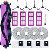 Fixbetter Accessories Kit for Eureka J15 Pro Ultra Robot Vacuum Cleaner Replacement Parts. 1 Main Roller Brush, 4 Hepa Filters, 4 Mop Pads, 4 Side Brushes, 4 Dust Bags, 1 Brush