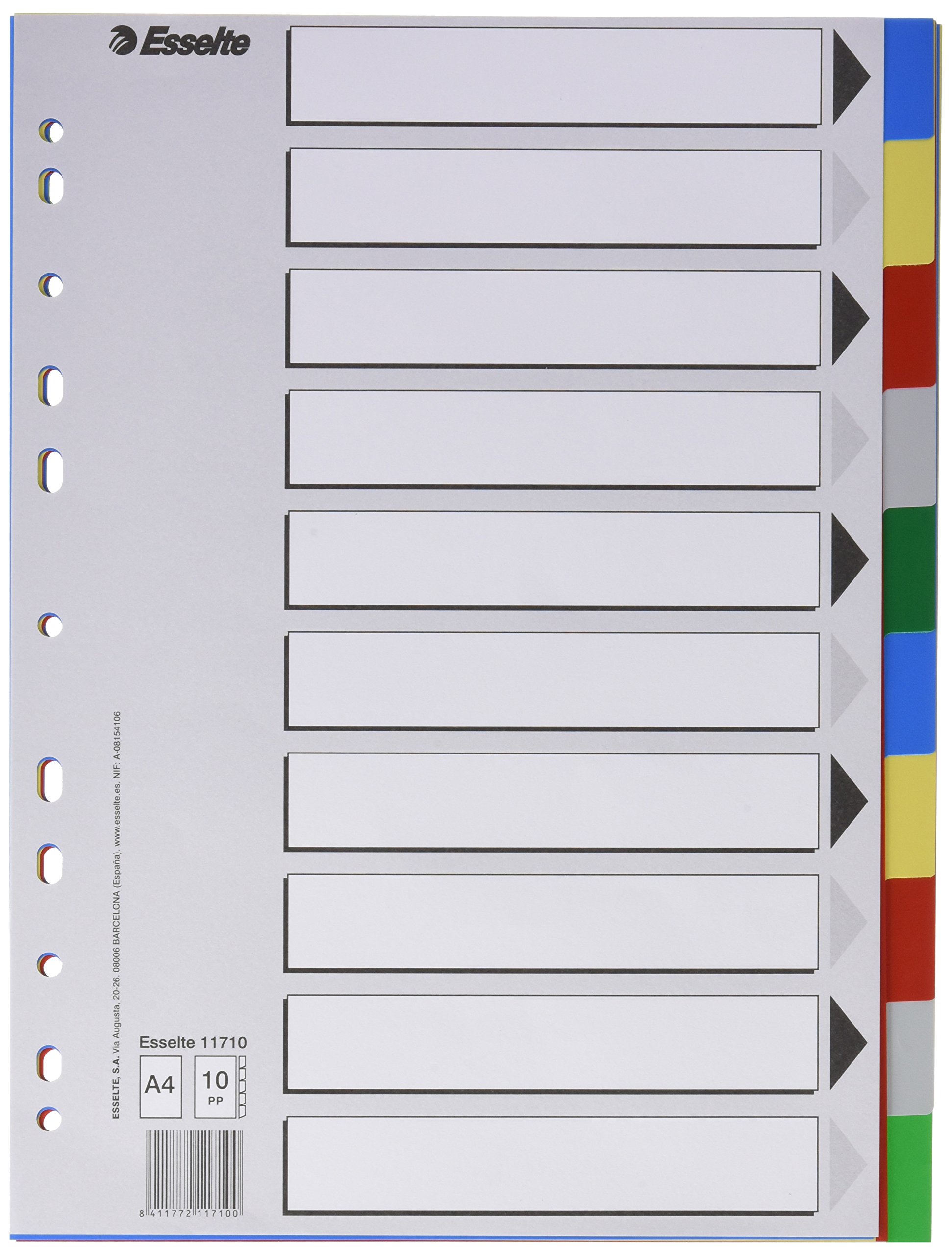 Esselte 795707 A4 10 Positions Polypropylene Divider