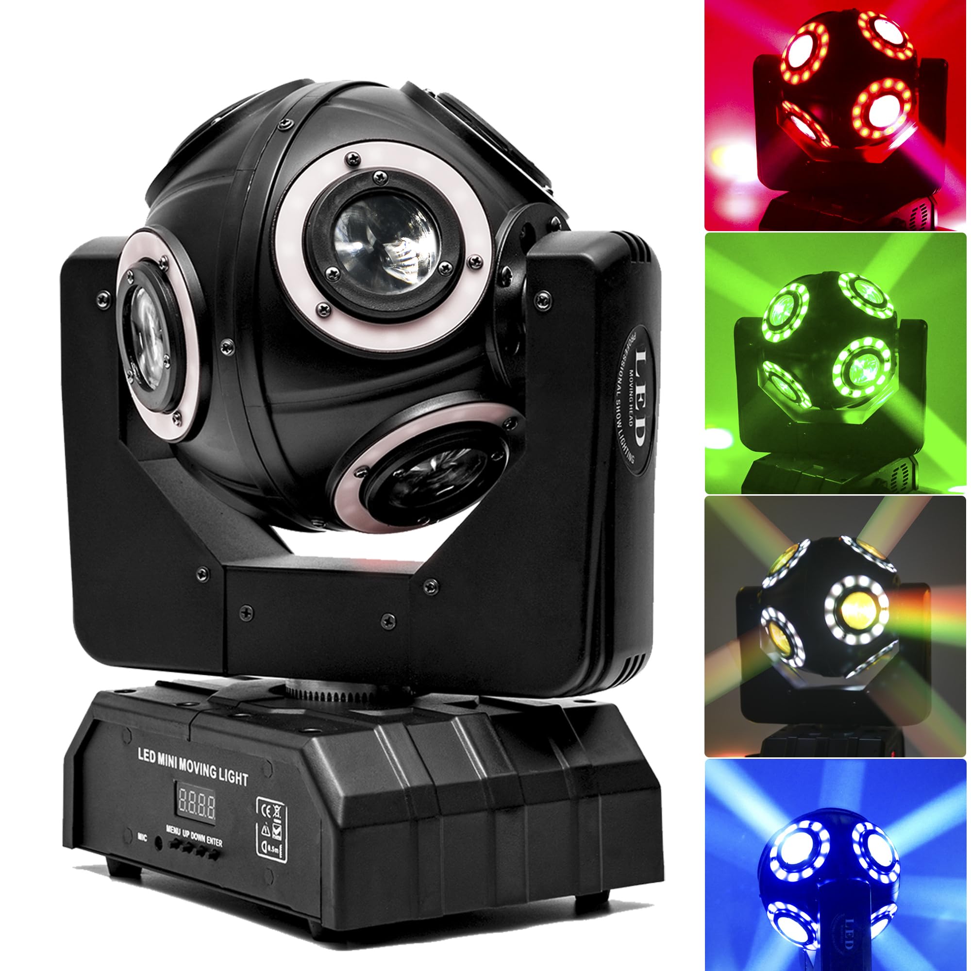 Photo 1 of Moving Head Disco Lights W/ 8RGBW LEDs Rotating Beam Stage Light Spotlight Event Lights W/DMX & Sound Control, for DJ KTV Disco Party Wedding Concert Halloween Christmas Festivals