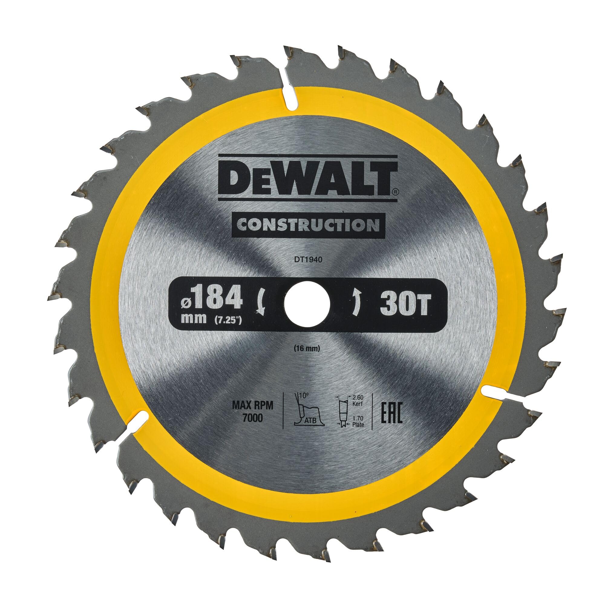 Portable Construction Circular Saw Blade 184 x 16mm x 30T