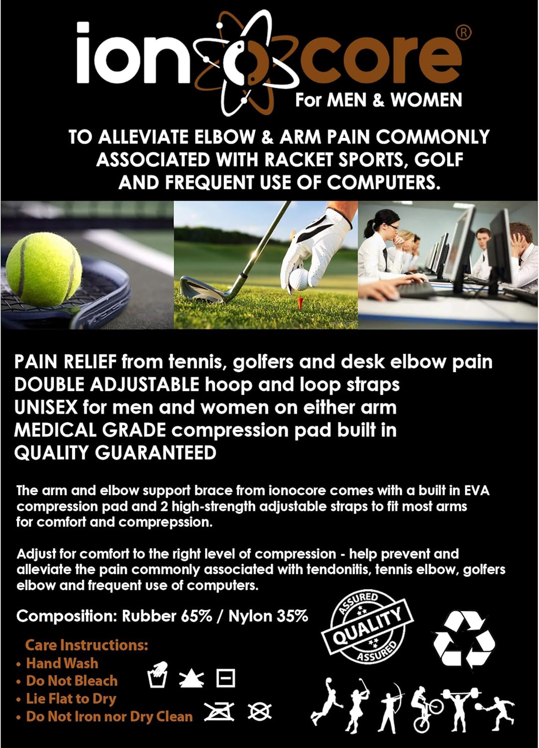 ionocore Tennis Elbow Support Strap, Golfers Elbow Support for Men & Women, for Rapid Pain Relief & Recovery - Image 5