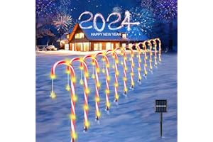 CCDOBBS 12 Pack Christmas Decorations Outside,21”Outdoor Solar Candy Cane Decorations Lights,Solar Christmas Lights Outdoor Waterproof Decorations,2023 Outside Yard Garden Pathway Christmas Lights (red)