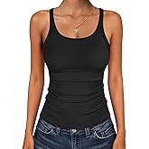 ANRABESS Tank Top for Womens Summer 2026 Scoop Neck Sleeveless Ribbed Knit Workout Basic Tees Slim Fitted Cami Shirts