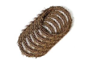 Worown 6 Pcs 8 Inch Natural Grapevine Wreaths, Vine Branch Wreath, Rattan Wreath for DIY Christmas Craft, Front Door Wall Hanging, Wedding and Party Decors