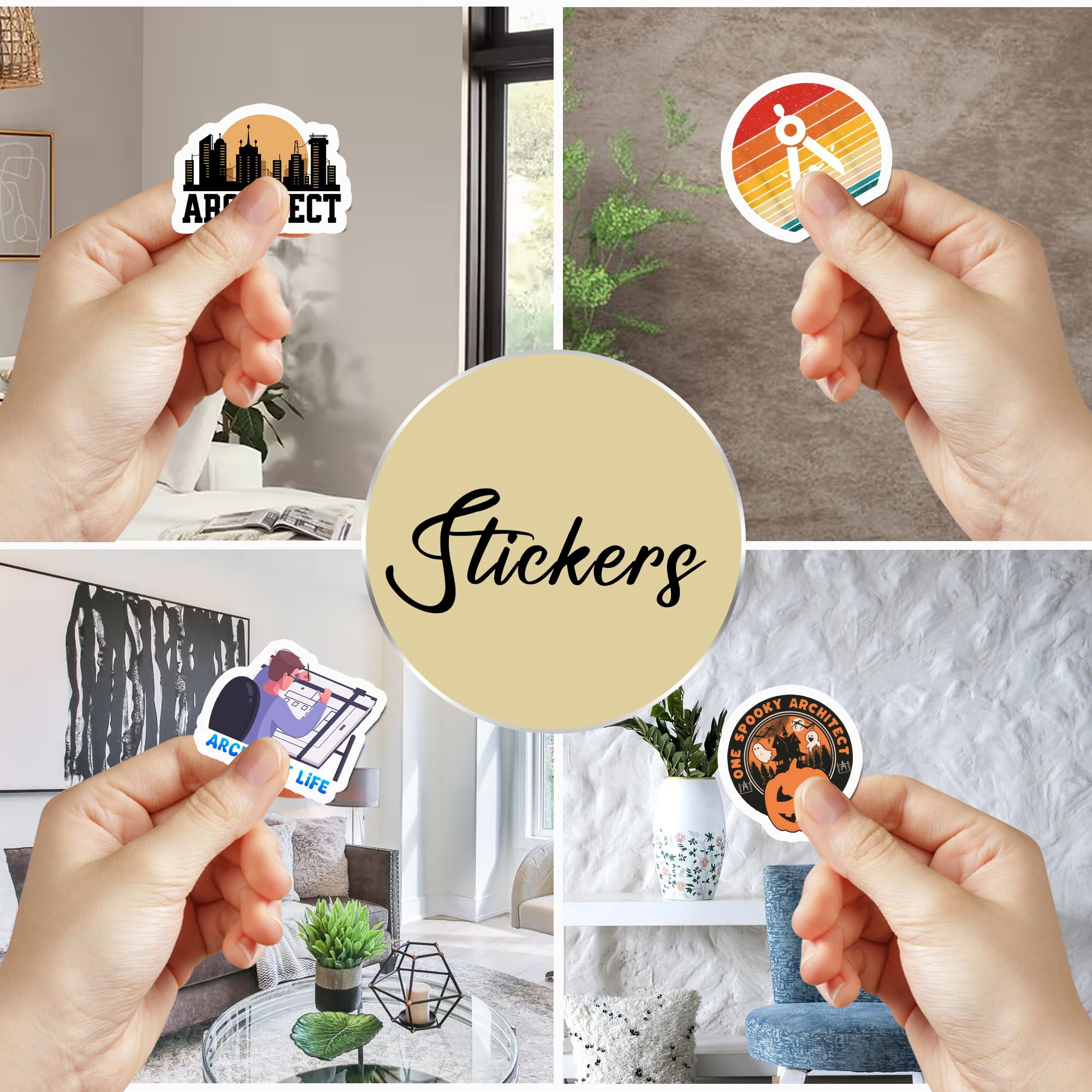 BIGZORO 50 PCS Architect Pack Stickers Work Funny